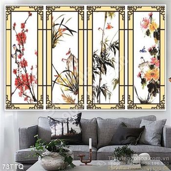 Tranh Tứ Quý khung sáng tạo đẹp