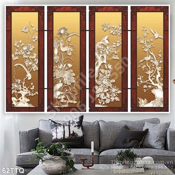 Tranh Tứ Quý wall 3d đẹp ấn tượng