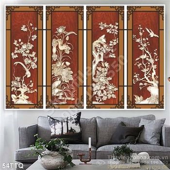 Tranh Tứ Quý khắc cnc độc đáo