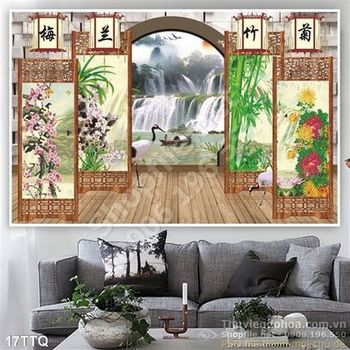 Tranh Tứ Quý decor in uv psd