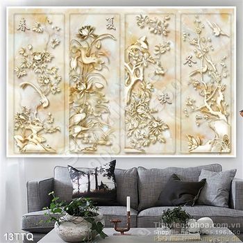 Tranh Tứ Quý giả ngọc nghệ thuật