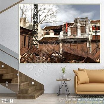 Tranh in uv file gốc nhà cổ hà nội