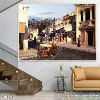 Tranh 1 góc nhỏ của phố cổ hà nội