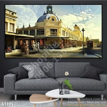 Tranh sơn dầu nhà hát cổ hà nội 1945