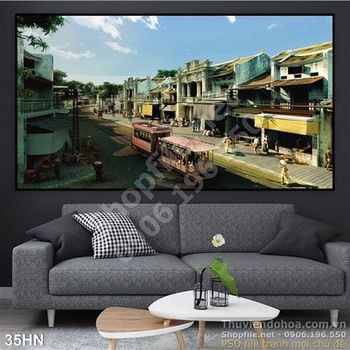 File tranh gốc tàu điện xưa