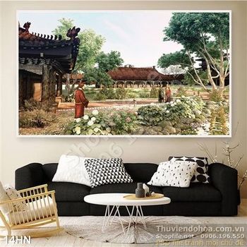 Tranh hà nội xưa đi du xuân