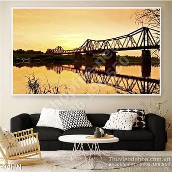 Tranh cầu long biên hà nội in uv