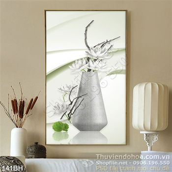 Tranh bình hoa 3d nghệ thuật ấn tượng