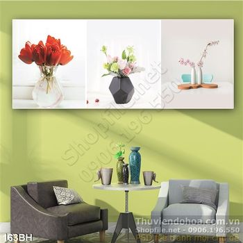 Tranh bình hoa treo tường in uv