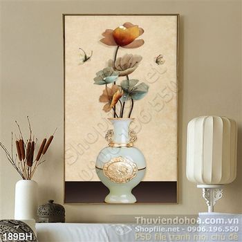 Tranh bình hoa giả ngọc và hoa tinh tế