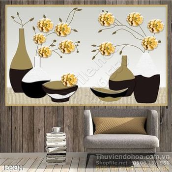 Tranh bình hoa 3d lụa nghệ thuật năm 2020