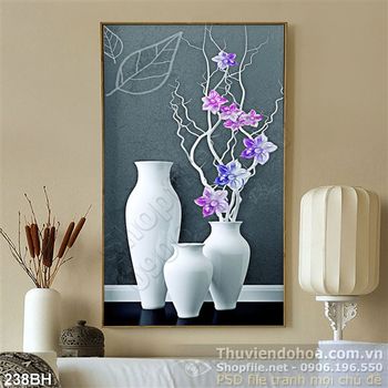 Tranh bình hoa treo tường nghệ thuật