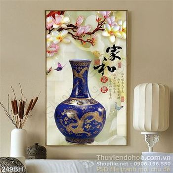 Tranh bình hoa cổ wall