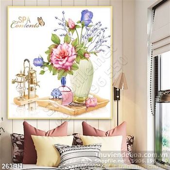 Tranh bình hoa vector đẹp ấn tượng