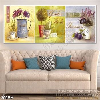 Tranh bình hoa nghệ thuật in gạch men psd