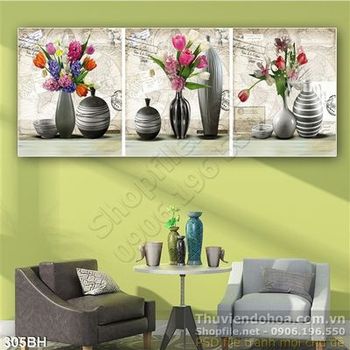 Tranh bình hoa lụa 3d ấn tượng đẹp psd