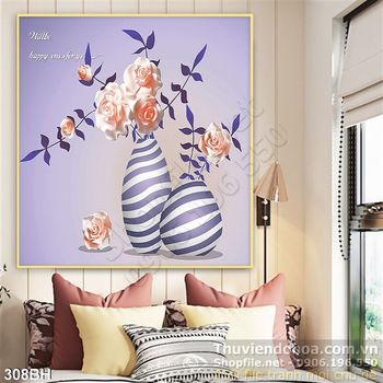 Tranh bình hoa hiện đại  độc đáo