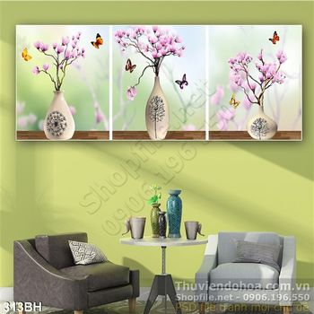 Tranh bình hoa nghệ thuật ấn tượng độc đáo