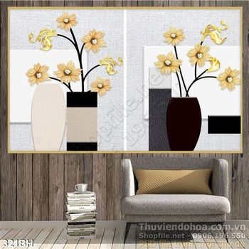 Tranh bình hoa nghệ thuật đẹp in uv