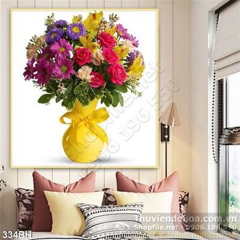 Tranh chậu hoa nghệ thuật ấn tượng 2020 psd