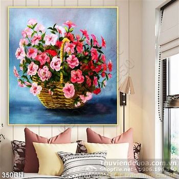 Tranh bình hoa sơn dầu đẹp 2020