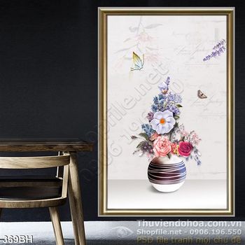 Tranh bình hoa treo tường năm 2020 đẹp
