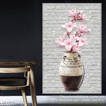 Tranh bình hoa nghệ thuật và bức tường