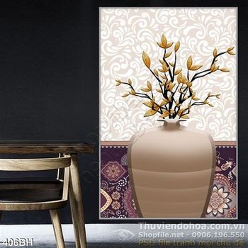 Tranh bình hoa nghệ thuật wall decor