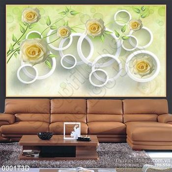 Tranh 3D hoa hồng