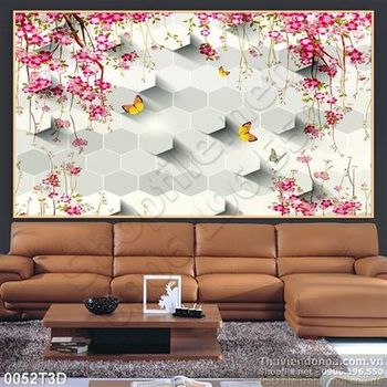 Tranh 3D hoa  treo tường trang trí