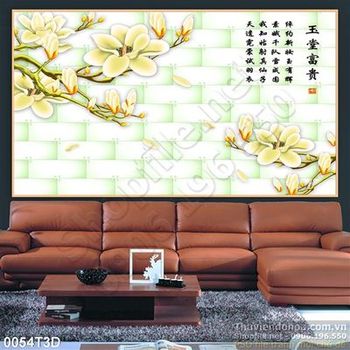 Tranh 3D hoa sứ treo tường