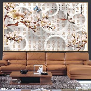 Tranh 3D hoa treo tường cổ điển