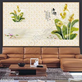 Tranh 3D hoa bạch môn trang trí