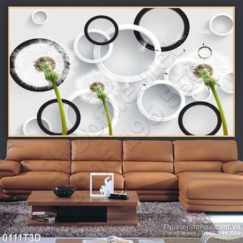 Tranh 3D bồ công anh trang trí