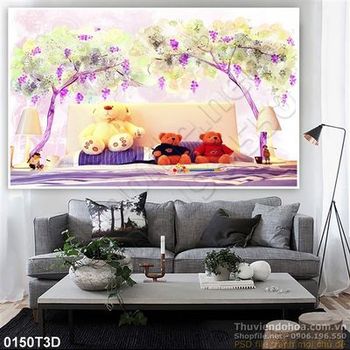 Tranh 3D gấu bông cho bé