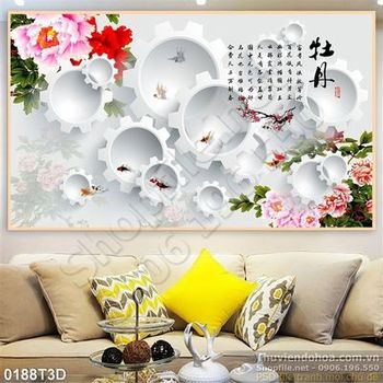 Tranh 3D hoa treo tường