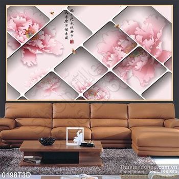 Tranh 3D hoa treo tường trang trí