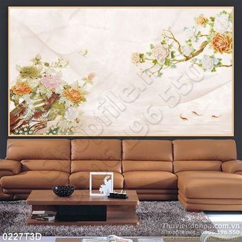 Tranh 3D hoa treo tường phòng khách