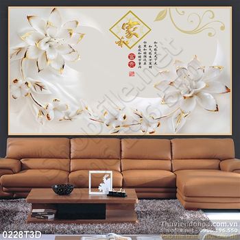 Tranh 3D hoa cổ điển treo tường