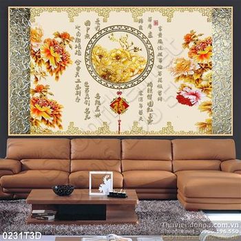 Tranh 3D thư pháp treo tường