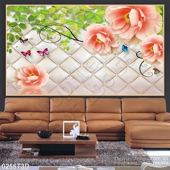 Tranh 3D hoa hồng nền cổ điển