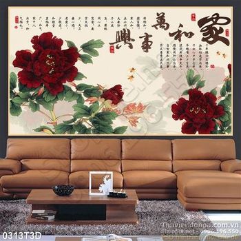 Tranh 3D hoa trang trí treo tường