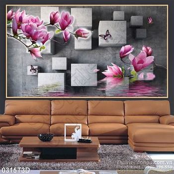 Tranh 3D hoa sứ trang trí