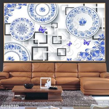 Tranh 3D đồ gốm trang trí