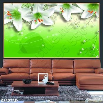 Tranh 3D hoa Ly trang trí
