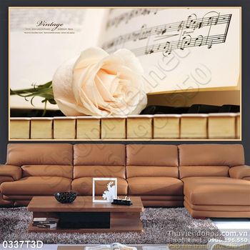 Tranh 3D hoa hồng treo tường