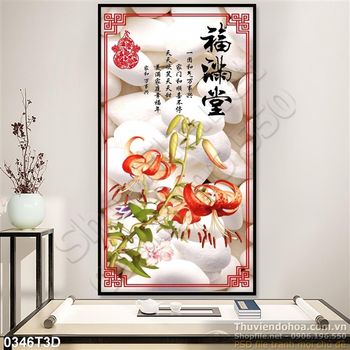 Tranh 3D hoa trang trí phòng khách