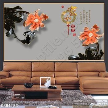 Tranh 3D hoa thư pháp cổ điển