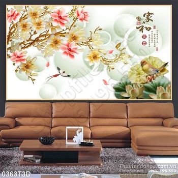 Tranh 3D hoa thư pháp cổ điển