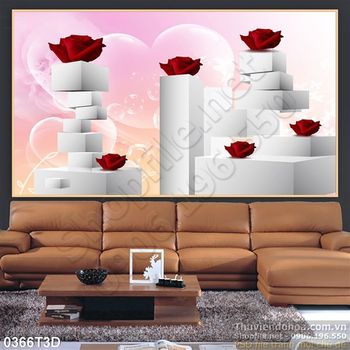 Tranh 3D hoa trang trí treo tường